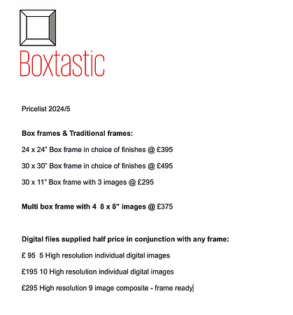Box Frame Prices